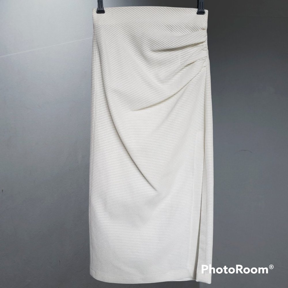 NWT ZARA White Midi Skirt with Slit
